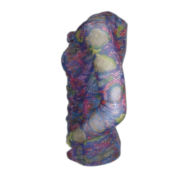 BLACK SAKS FIFTH AVE Python Tunic, XXS, Nylon Mesh, Rainbow Snakeskin - Picture 6 of 12